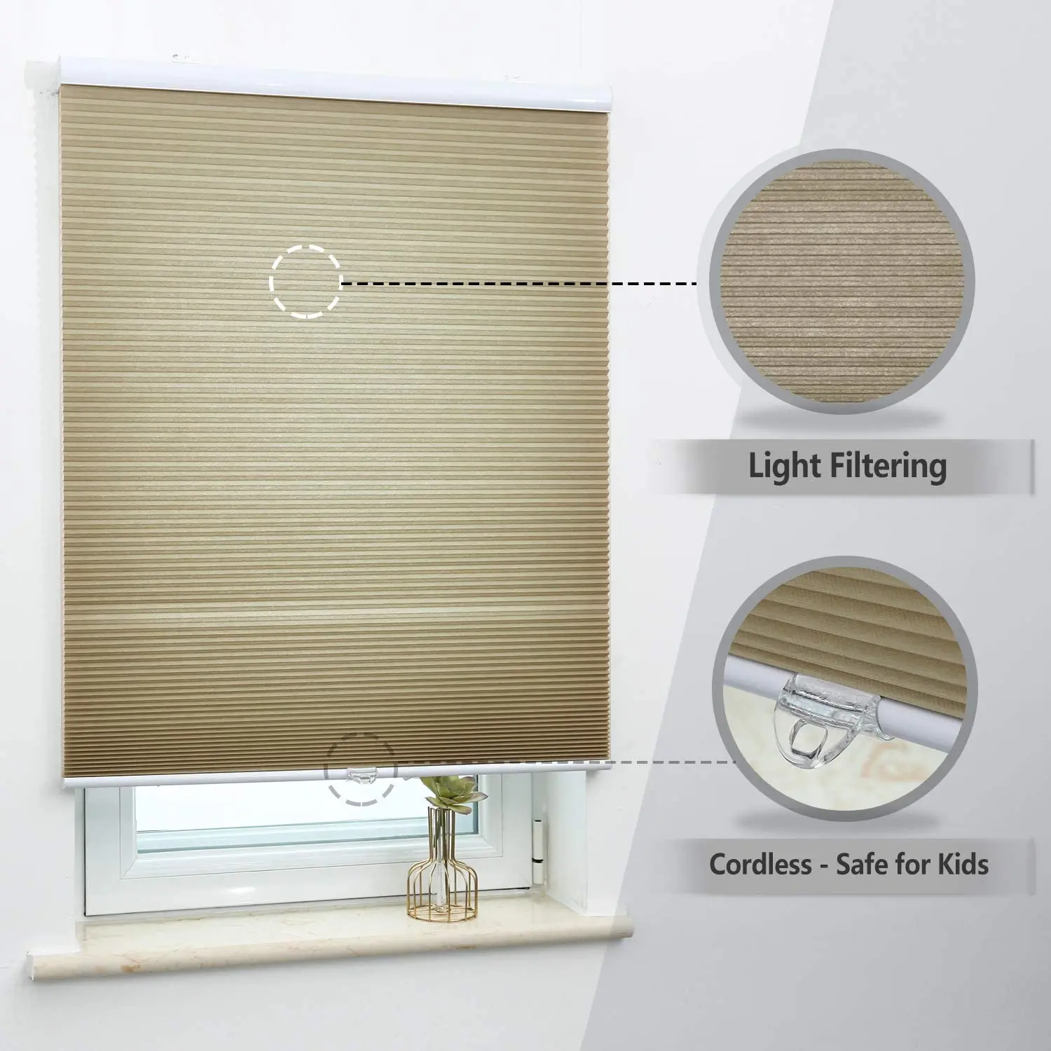 Cellular Shades Window Blinds Cordless Blinds  light filtering Window Shades for Home Window Coverings Cellular Blinds