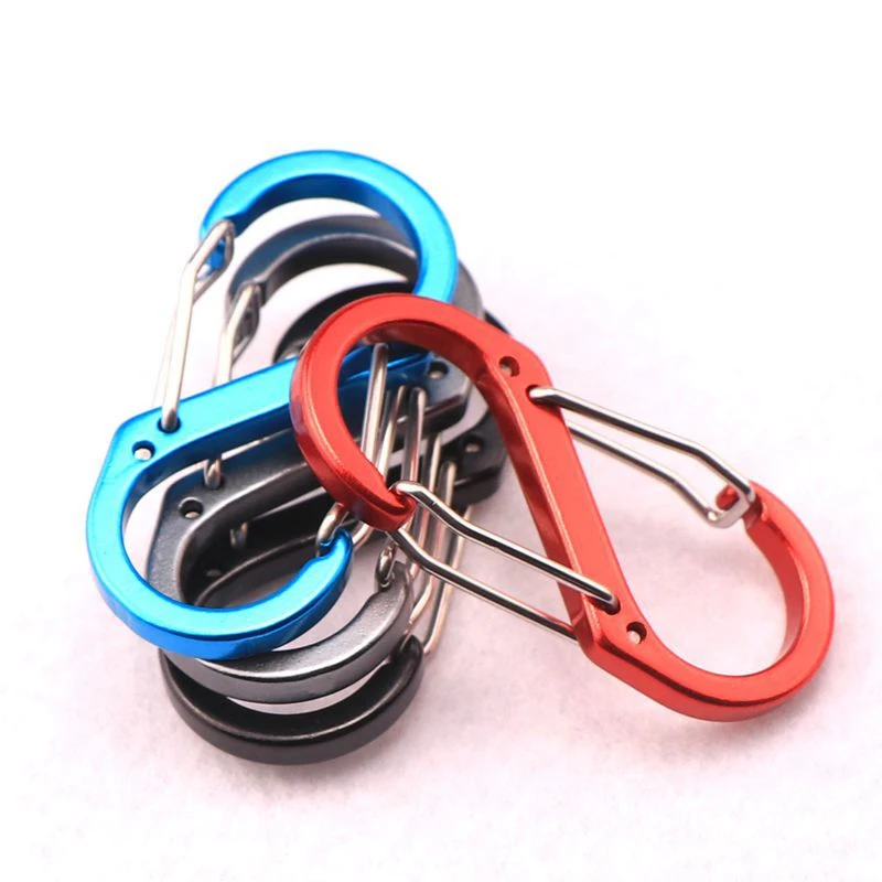 5cm Colorful Stock S Shape Carabiner Hook Mini Aluminum Carabiner Clip S Carabiner