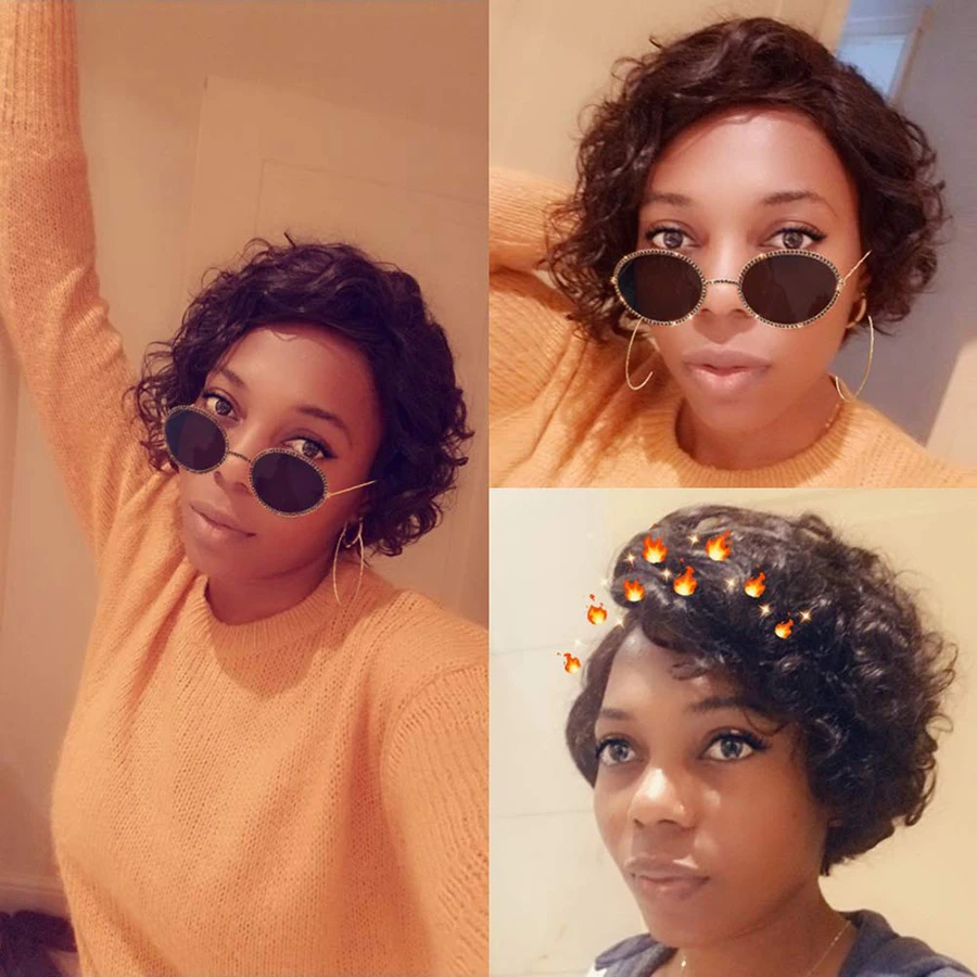 
Sunnymay 13x4 Short Human Hair Wigs Pixie Cut For Women Pre Plucked Bob Wig Remy Brazilian Glueless Lace Front Human Hair Wigs 