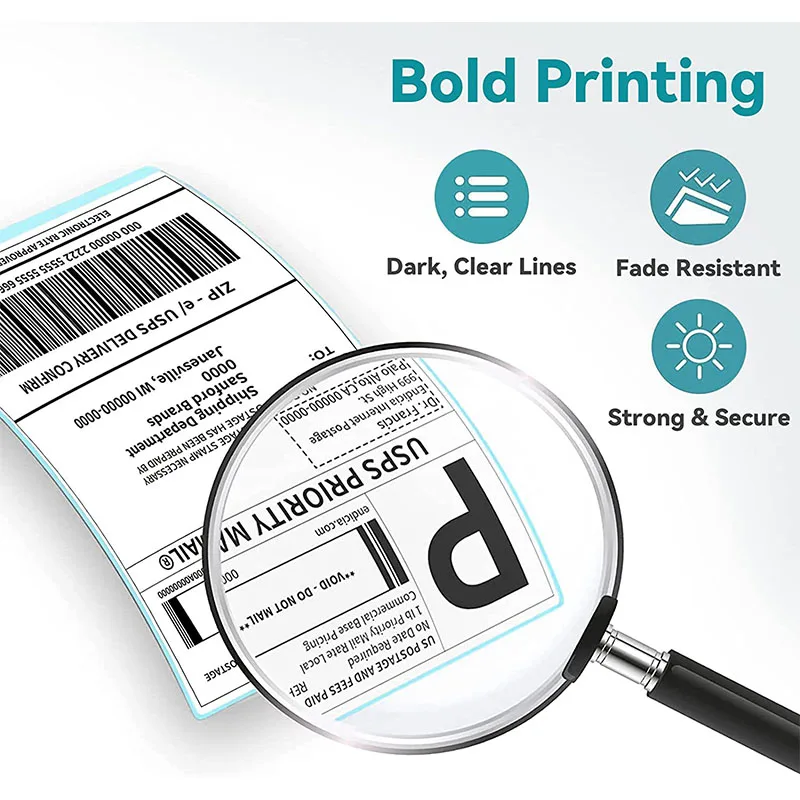 Factory Free Sample A4 A6 100*150 250 300 350 500 Per Roll Fold Label Waybill Barcode Thermal Sticker Shipping Label