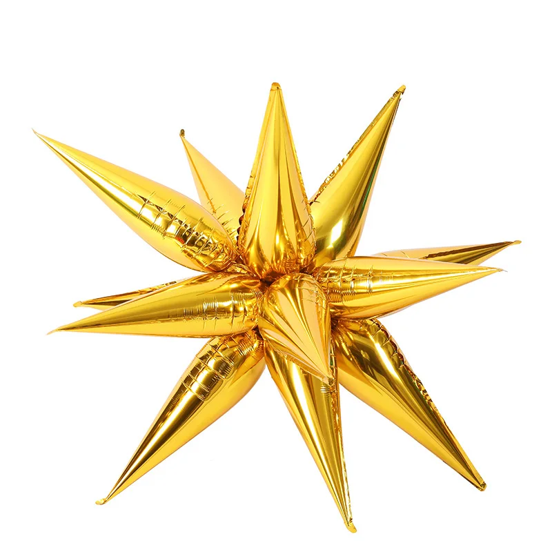 Water Droplet Glow Balloon Gold Silver Explosion Star Activity Birthday Balloon Party Wedding Background Pendant Decoration