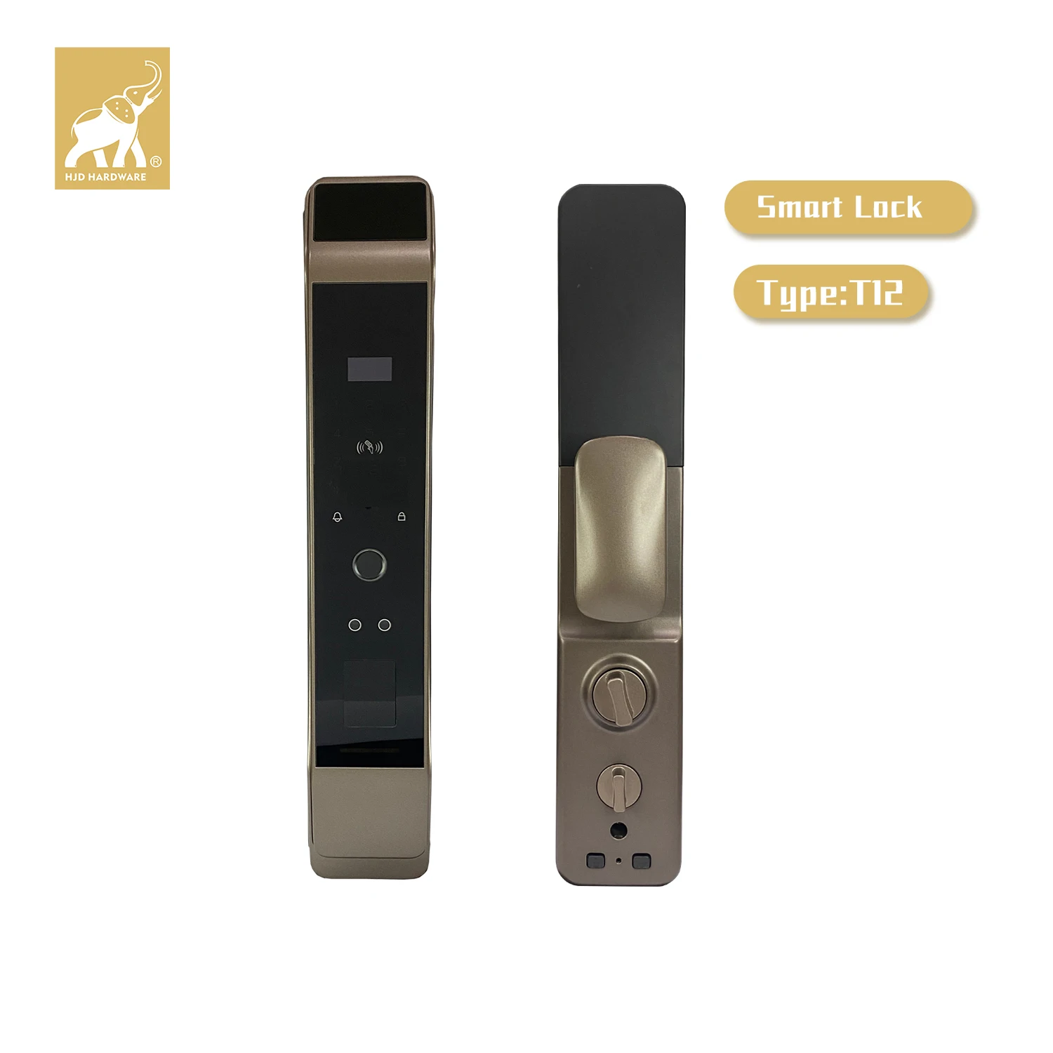 HJD smart touchpad digital password electronic key card intelligence door lock alarm with fingerprint