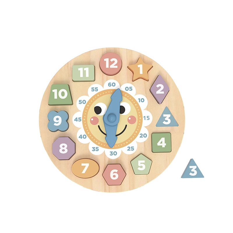 New Wooden Clock Puzzle Learning Gift Set Toys For Kids