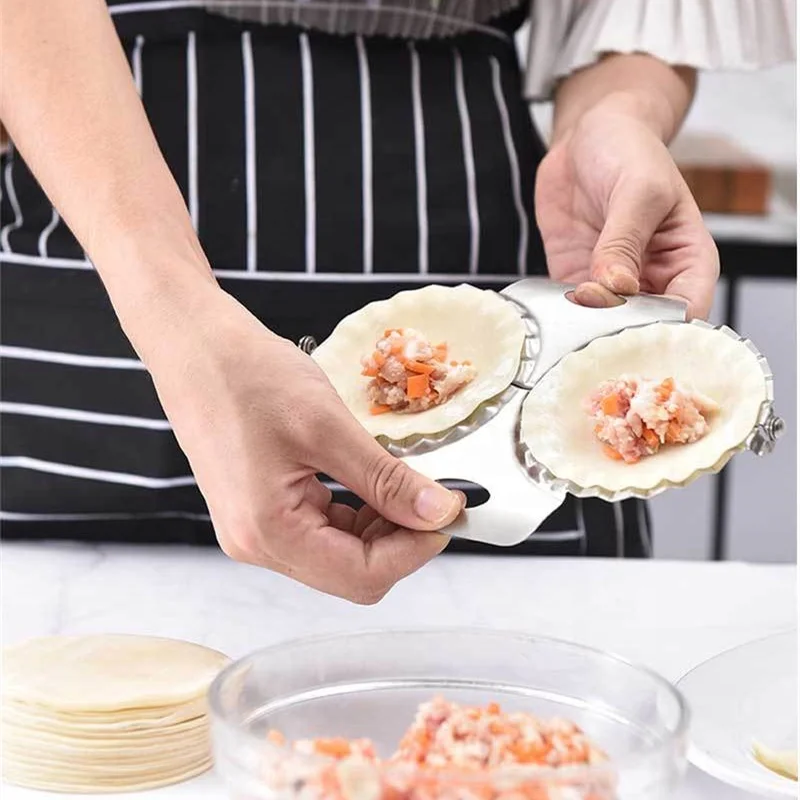 Manjia 304 форма для изготовления пельменей из нержавеющей стали пресс-форма Упаковки Пельменей двойная головка устройство