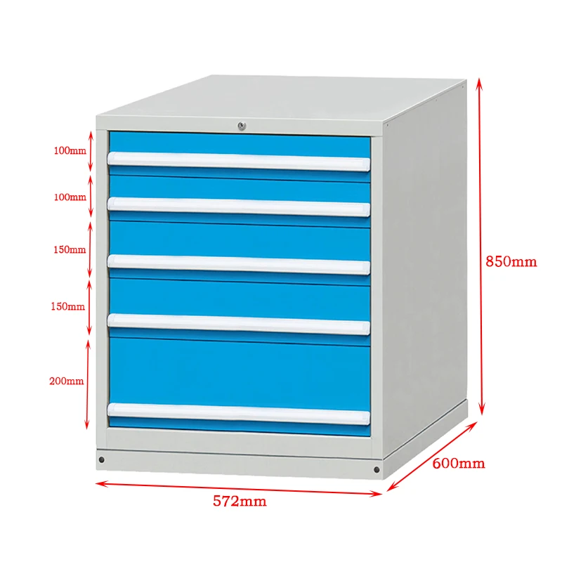 E100561-5A   New design mobile   metal heavy duty steel garage tool cabinet   5   drawers   tool  box  for   factory