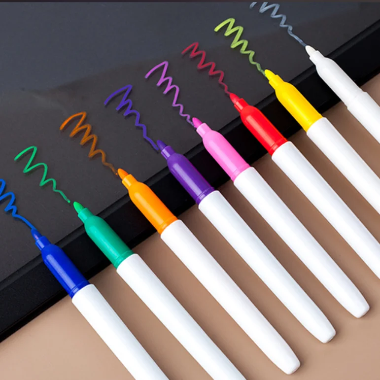 Custom Logo Washable 8 Colors Felt Tip 1Mm Liquid Chalk Marker Pen Set Car Glass Led Board