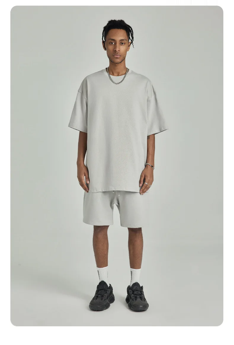 High Quality Men Crew Neck Plus size T-Shirt 100% Cotton Heavyweight Luxury Drop Shoulder Blank T-Shirt For Men