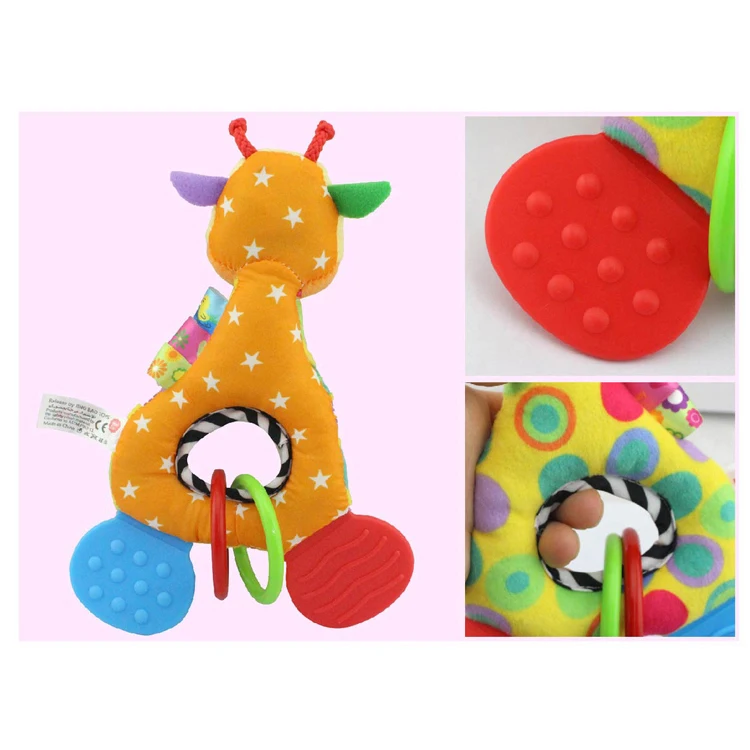 Giraffe Baby Teether Rattles Toy Newborn Plush Animal H009A
