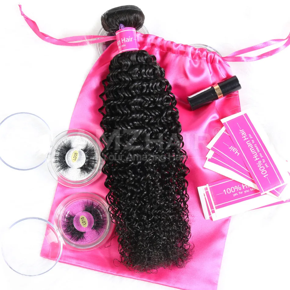 Double Weft Remy Curly Human Hair Extension Cheap 10A Brazilian Cuticle Aligned Virgin Human Hair 3 4 Bundles With Kinky Curls