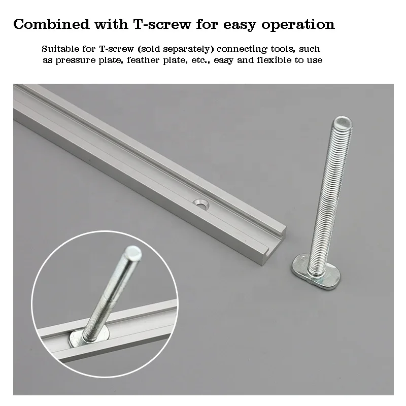 Type 19 Aluminum Alloy T Slot Slide Miter Track Chute Rail T-tracks Clamp DIY Woodworking Saw/Router Table Workbench Tools