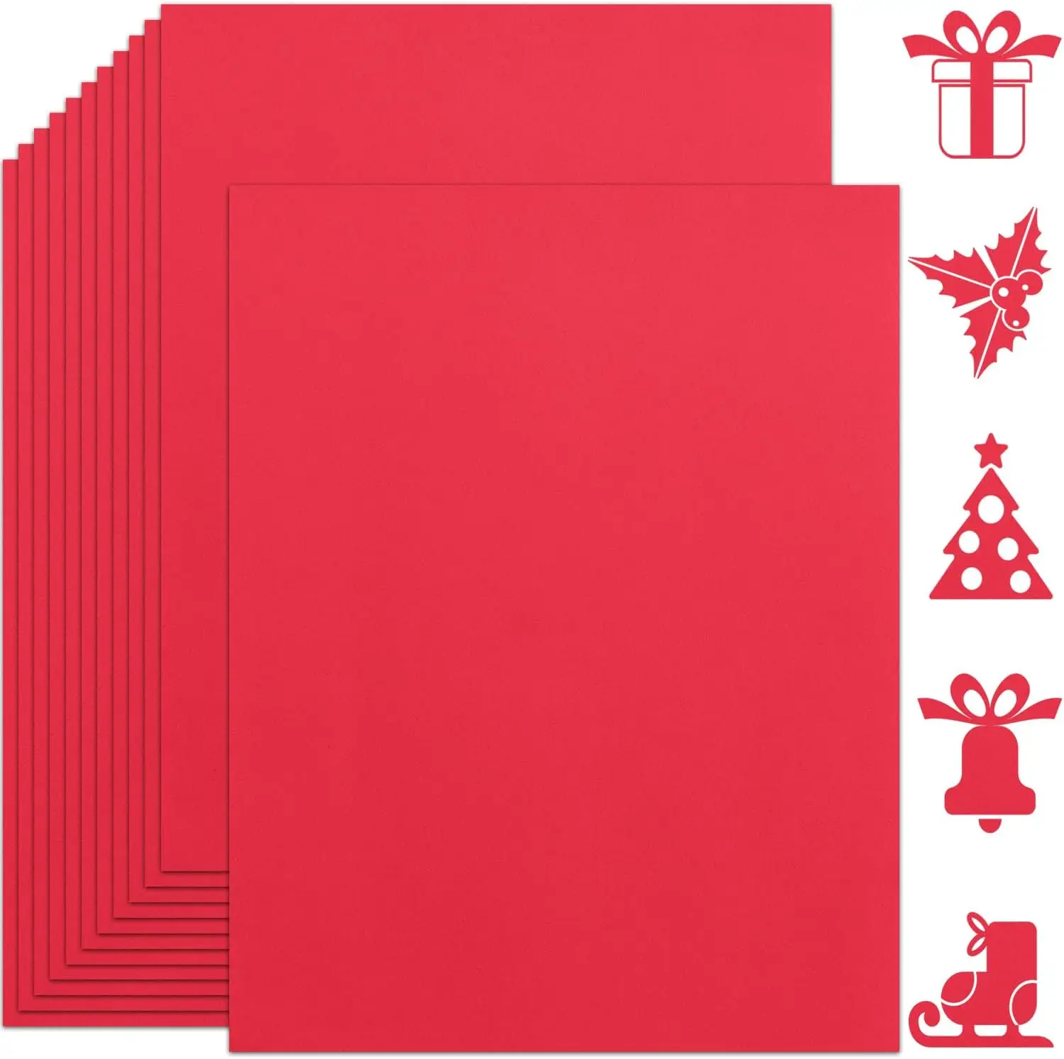 25 Sheets Red Cardstock Paper 8.5' X 11', 250gsm/92lb Thick Paper for Scrapbook, Invitations, Printing