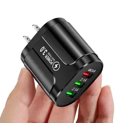 White Black 18w Quick Charge 3.0 Usb Charger Fast Charging Multi Charger For Samsung For Xiaomi For Iphone X Wall Phone Charger