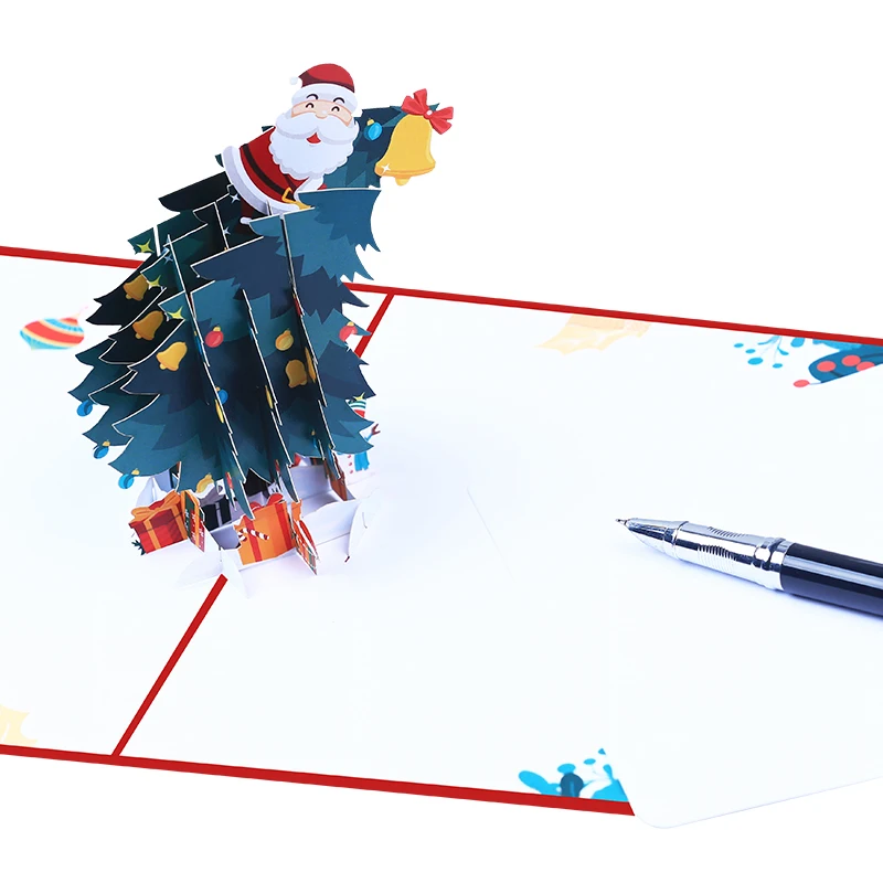 New Design  Best Price 3D Pop Up Christmas Thank You Cards Handmade Pop Up Greeting Cards From China