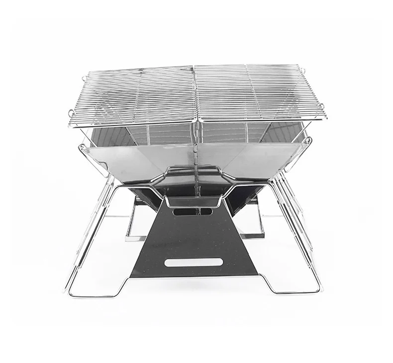 Customized Portable Stainless Steel Folding BBQ Stove for Outdoor Firewood Camping for Yard Parties & Games