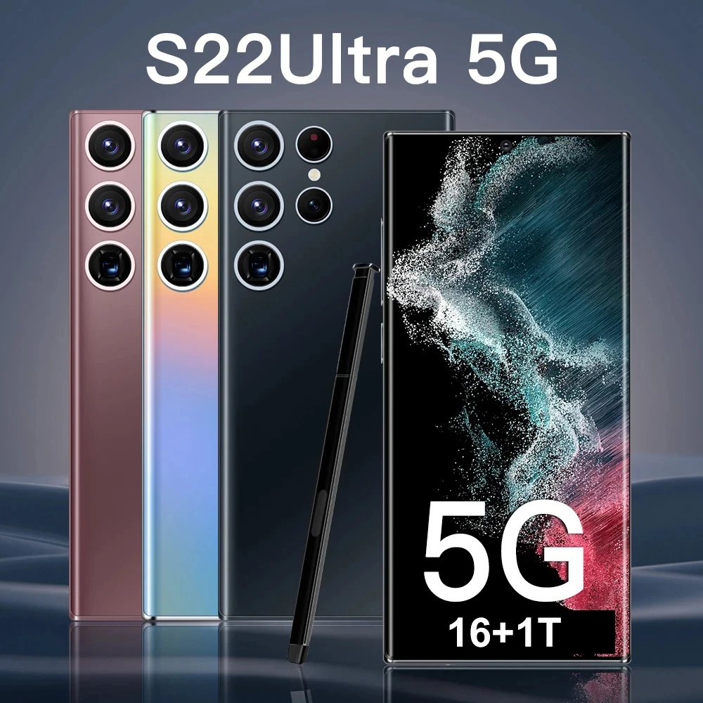 Original Smartphones S22 Ultra 16GB+512GB phone13 10-Core 5G LET Cellphones unlocked Dual SIM Long lasting battery phone