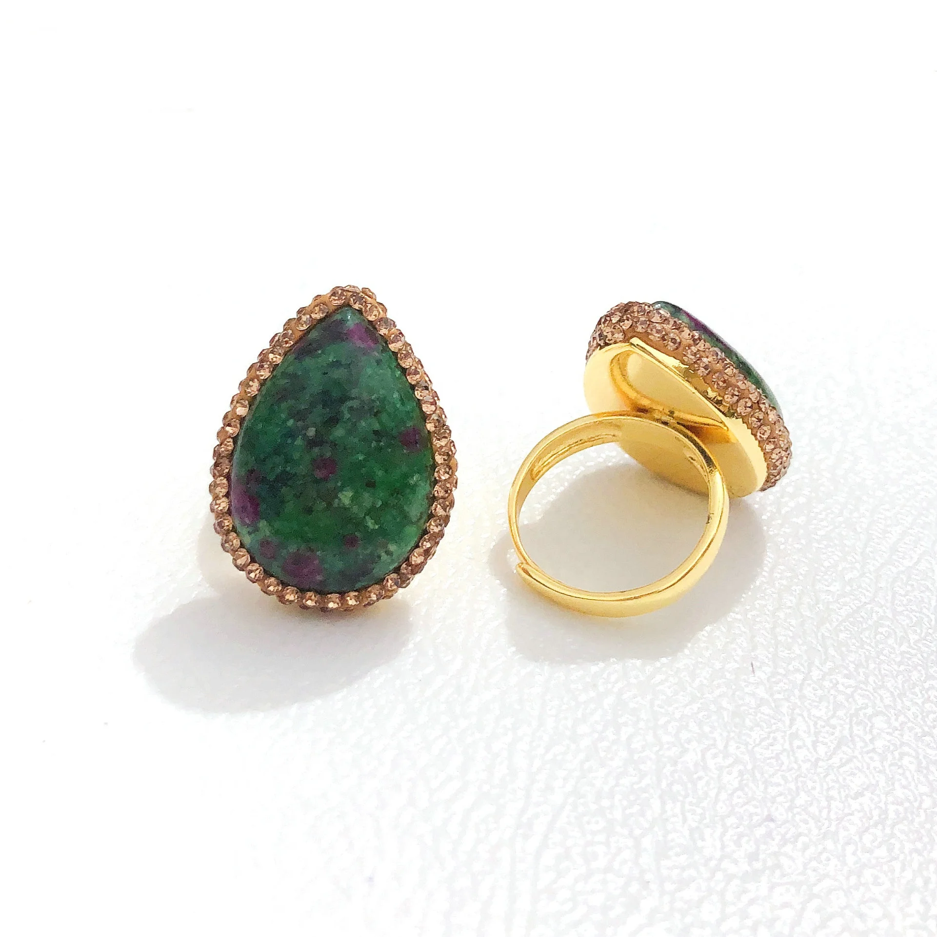 new products in the market turkish design natural stone pave crystal ring women gemstone rhinestone fashion jewelry rings DZR309
