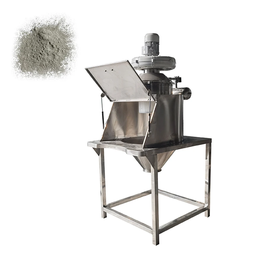 Dust Collecting Powder Unpacking Station Lift Back Manual Feeding Full Stainless Steel Sachet Feeding Equipment Factory