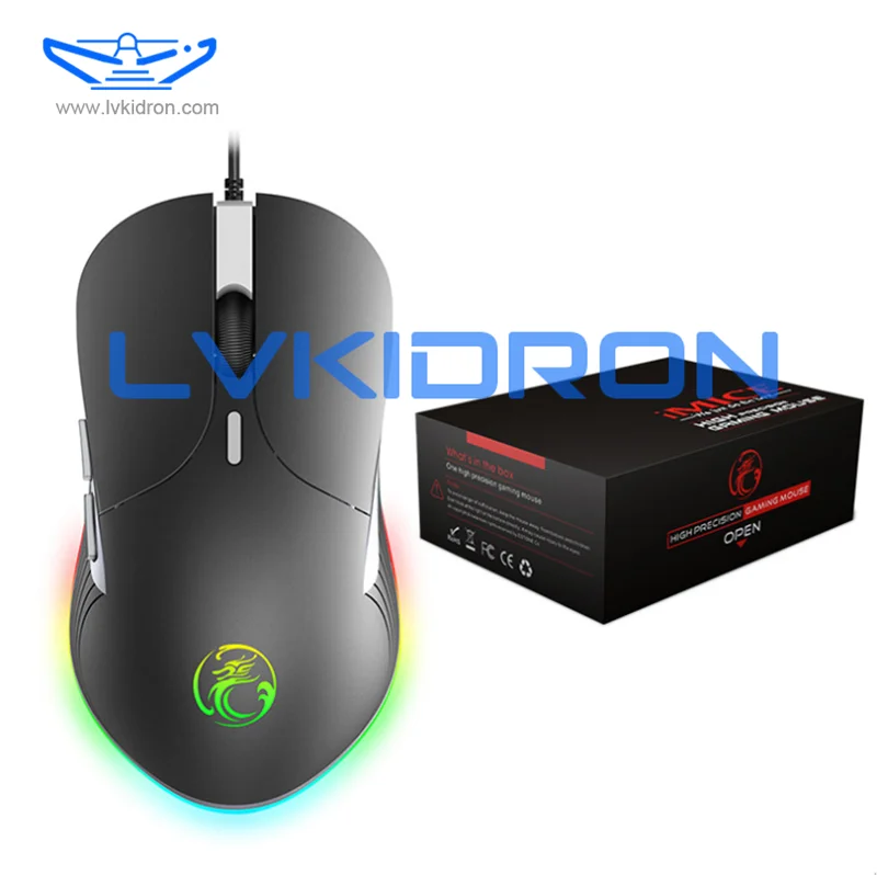 Mouse gaming mouse RGB 6400 DPL wired  6-speed DPI adjustable light gaming mouse for PC computer