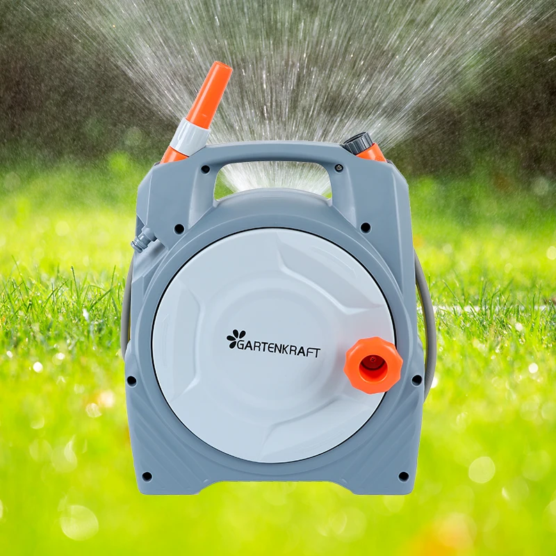GRATENKRAFT Home Friendly 7.5m/25ft Mini Retractable Compact Car Wash Hose Reel Garden Water Hose Reel