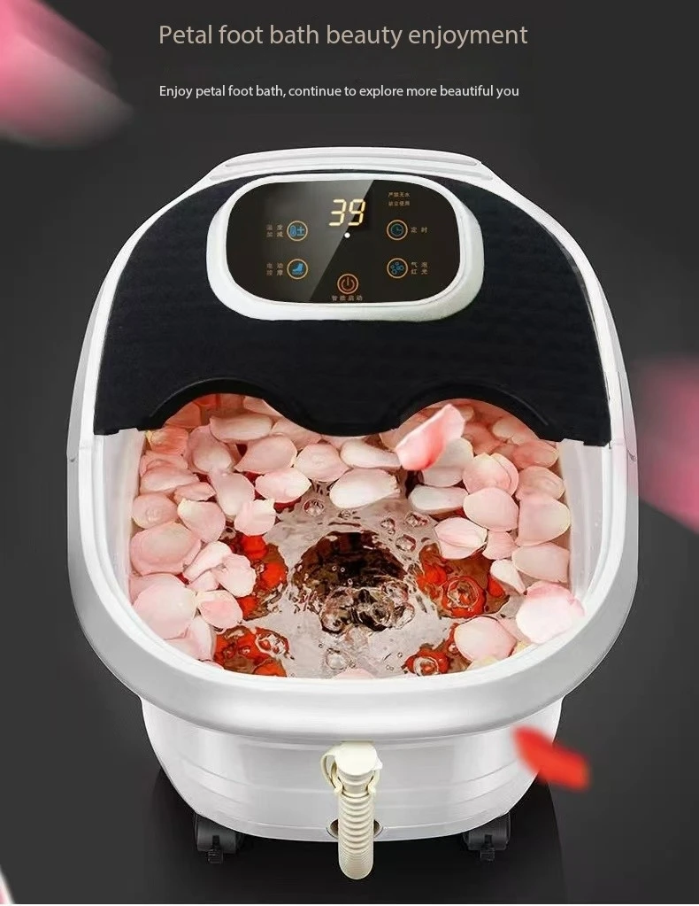 Fumigating foot bath bubble automatic electric heating constant temperature home foot massager bath bucket deep