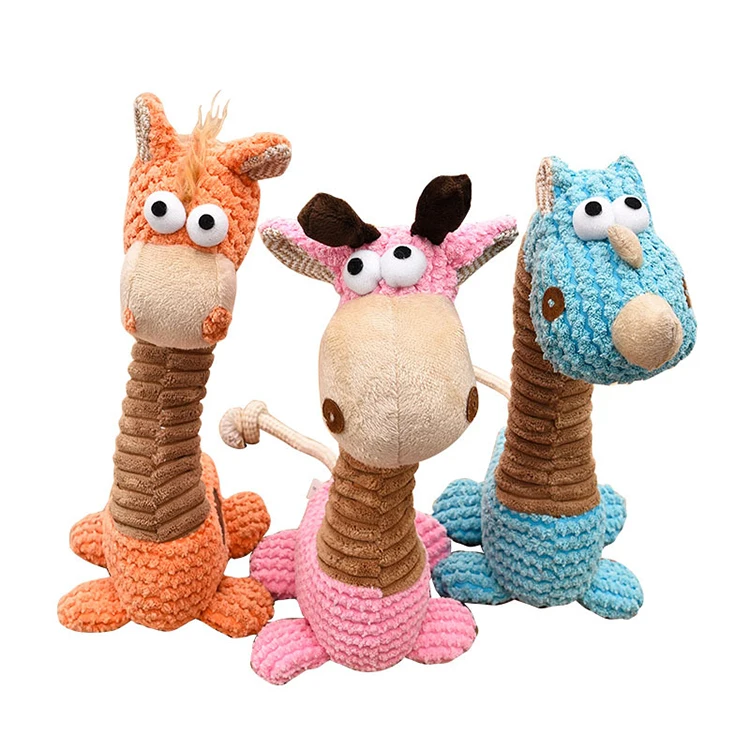 
Giraffe Shape Dog Chewing Toy Cartoon Vocal Toy Cats and Dogs Molars Dog Chew Toy 