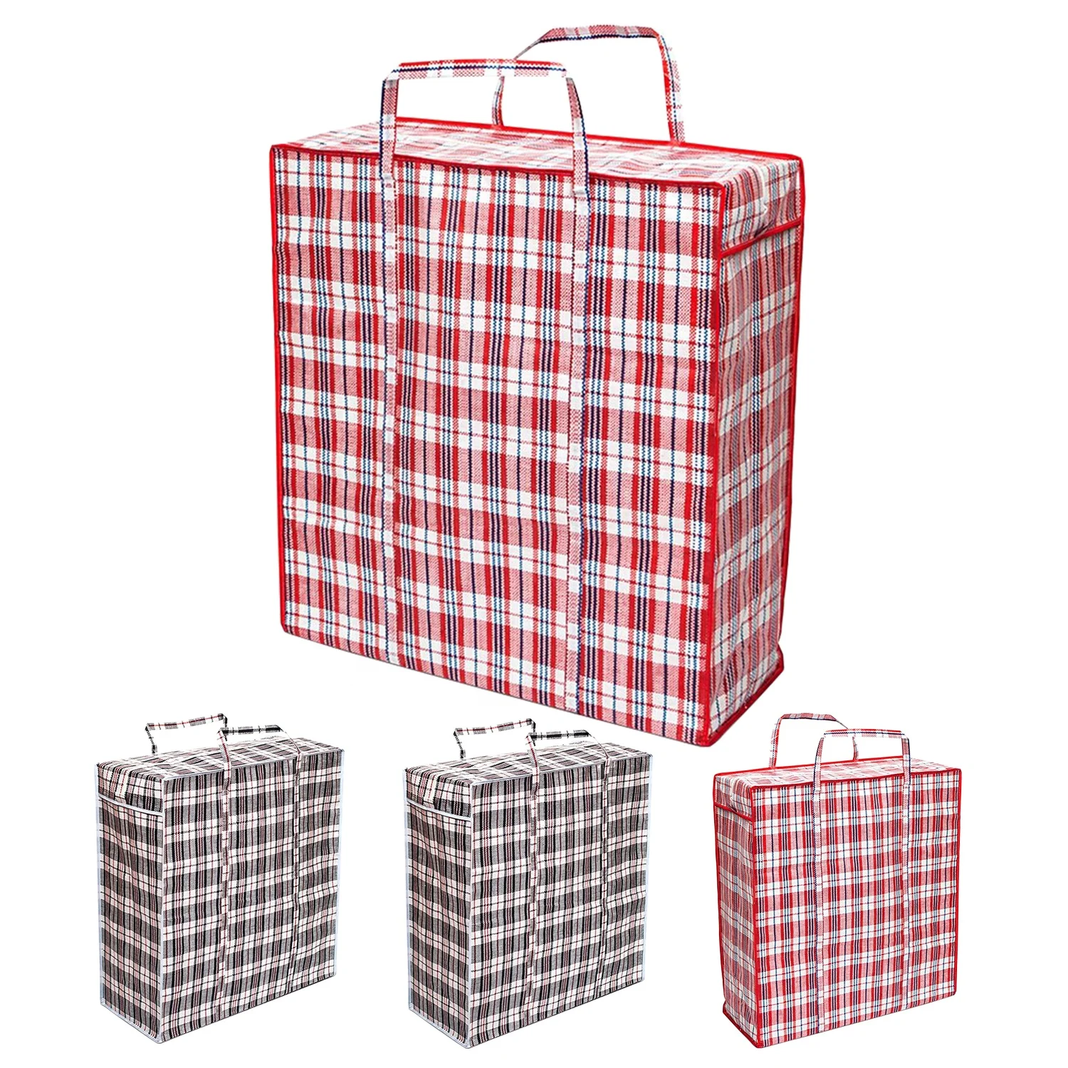 Custom Printing Logo Label China Polypropylene Shopping Laminated PP Woven Zipper Weave Bags