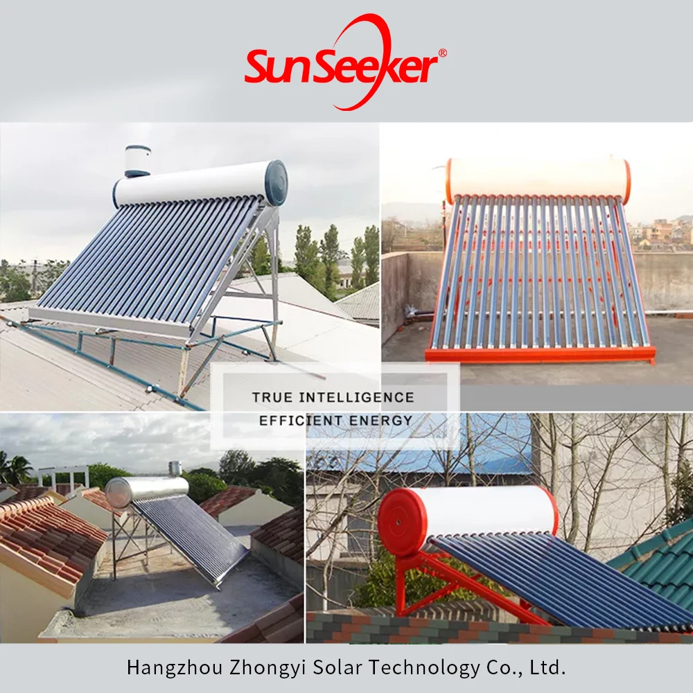 100L 200L 300L Factory Wholesale Household Roof Solar Water Heater System Stainless Steel water tank
