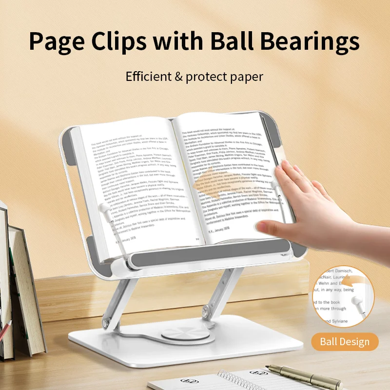 Table Cookbook Stand Recipe Book Holder Height Adjustable Acrylic Rotating Book Stand for Reading Music Scores Textbook quran