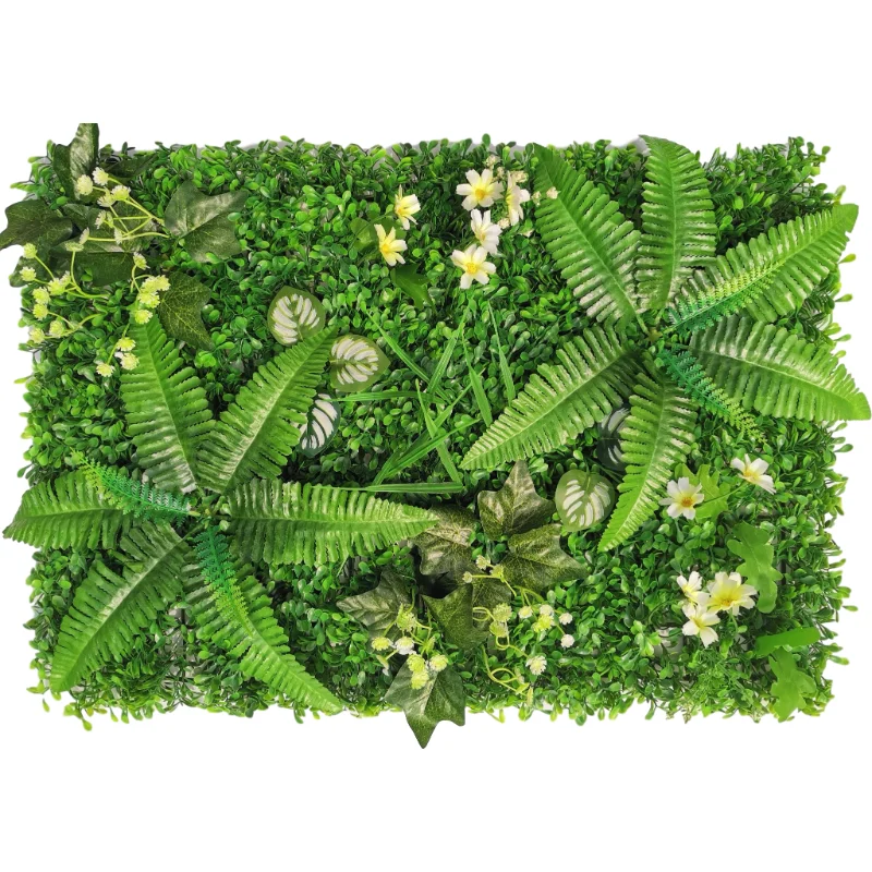 High Quality Plastic Material Made Fake Plants Artificial Grass Boxwood Panel Hedge Mat For Garden Privacy Wall Decoration