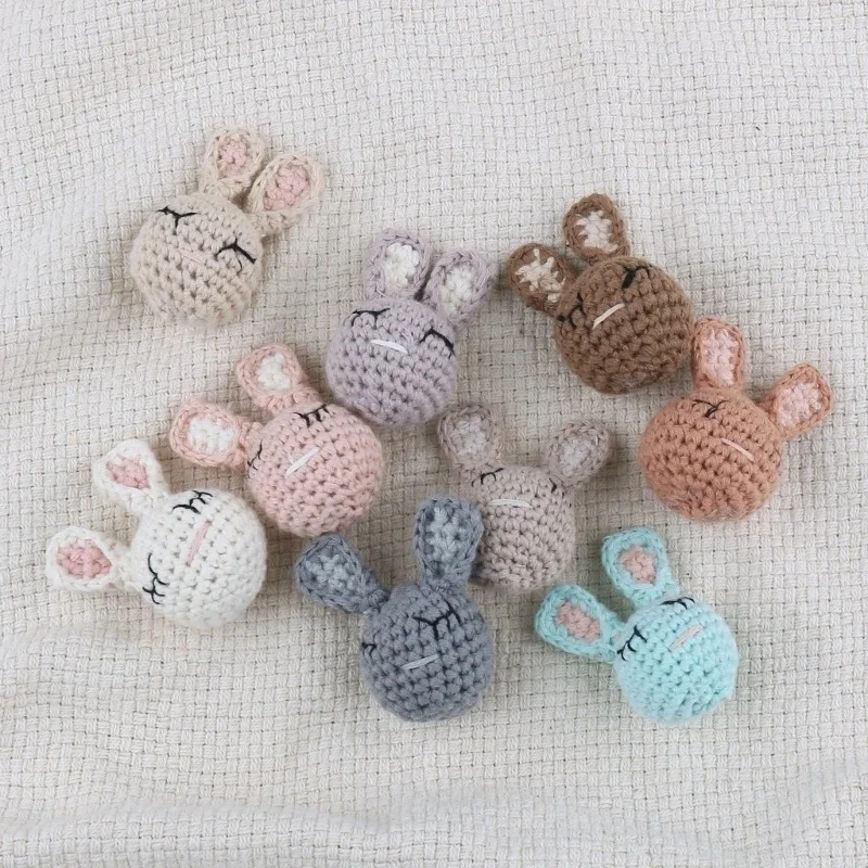 Adorable Animal Crochet Popular Baby Accessories Handwoven Bunny Toddler Crochet Knitted Teeth Toy