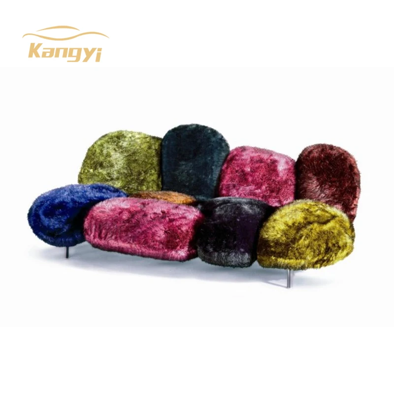 Modern design plush net red powder sofa model room apartment private house sofa