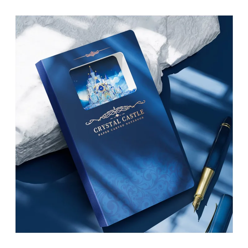 Crystal castle 3D stereoscopic notebook custom logoA5 notebook creative business cultural and creative handbook wholesale