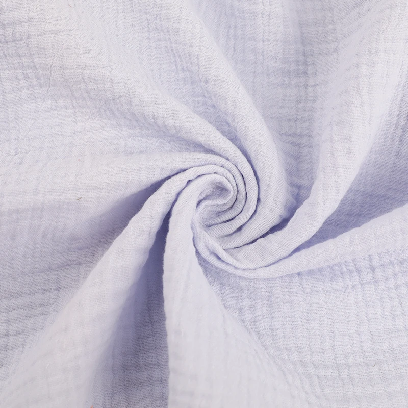 eco material double layer Colorful crinkle gauze Cotton Fabric for Baby