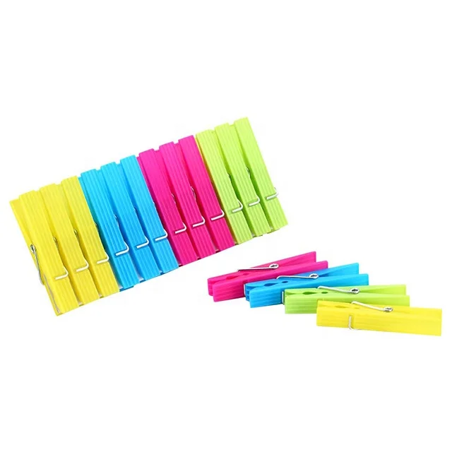 Set of 24 pcs. colored plastic clothespins