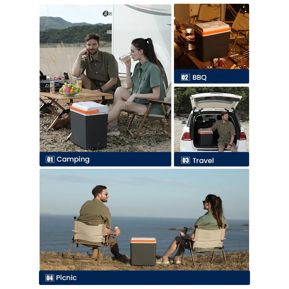 30L 12V DC 220V AC Mini Car Refrigerators Fridge Cooler Warmer For Camping