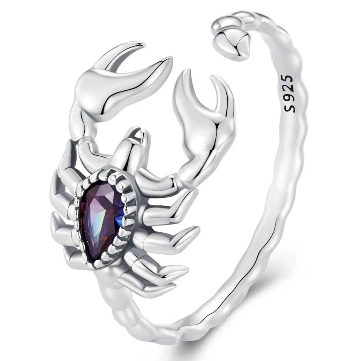 High Quality Personalized design Opening Ring Scorpion Fashion Vintage Jewelry Insects Rings 925 Sterling Silver Crystal Rings