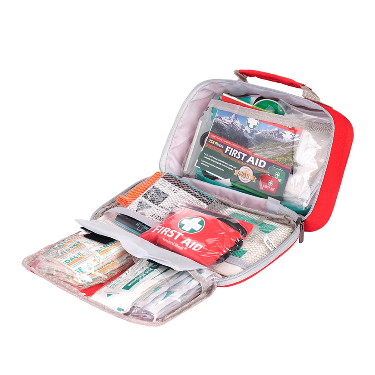 CE Top Selling 258 Pieces Tactical First Aid Kit Include Mini Red First Aid for Travel Vehicle Outdoor Camping Aid Kit