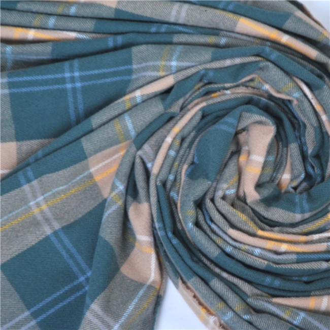 Dingtai Green Plaid Printed Single Blanket Office Fleece Blanket 100% Polyester Super Soft Blanket Knitted