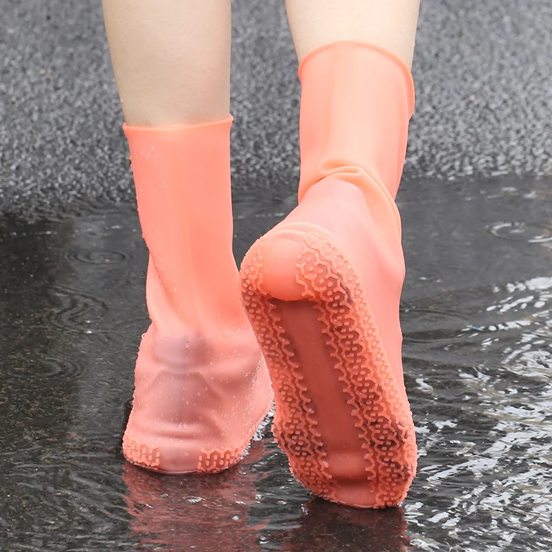 Reusable Long Size Silicone Rain Boots Shoe Cover With Zipper
