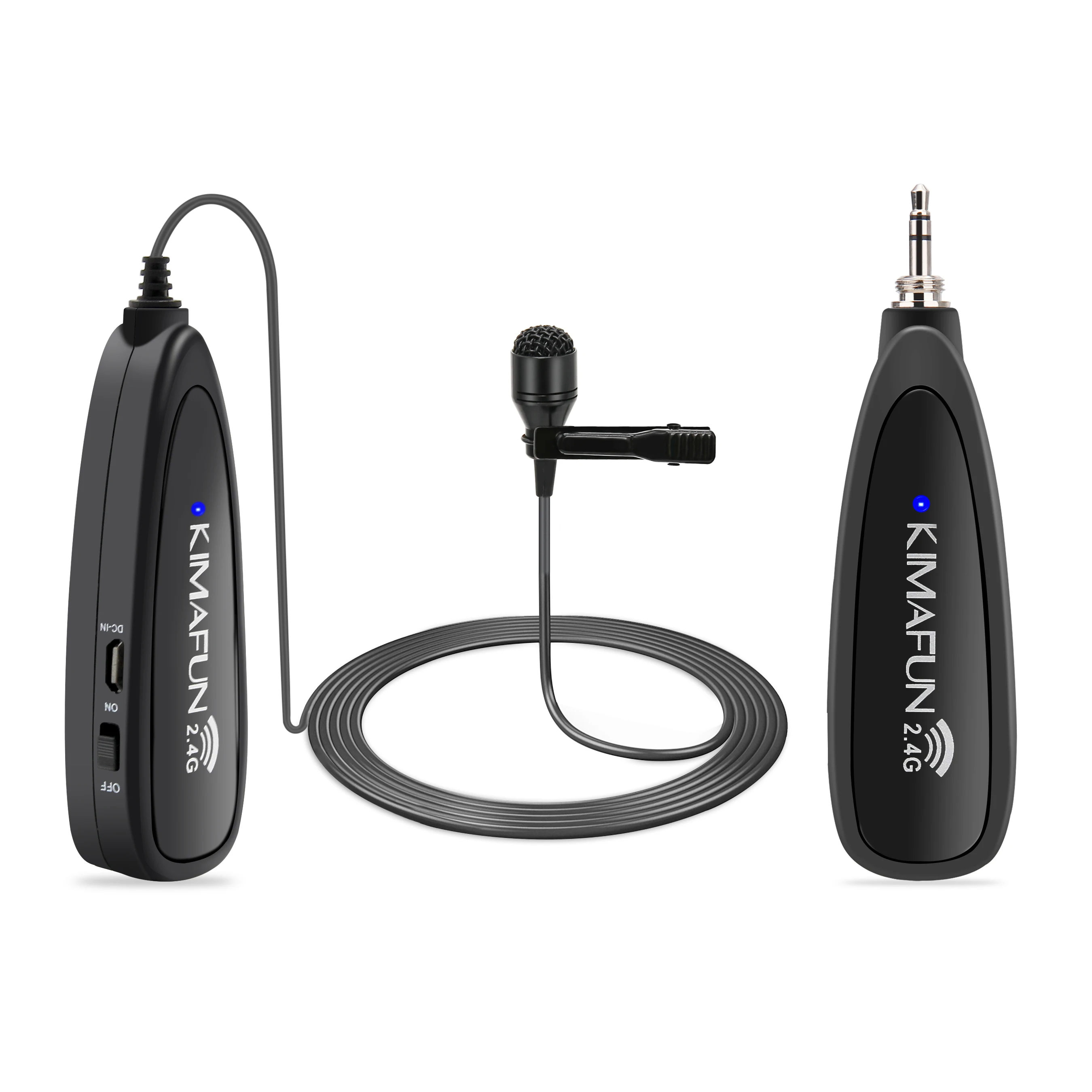 
KIMAFUN KM-G130-1 2.4G Microphone with transmitter and receiver wireless lapel microphone for teacher 