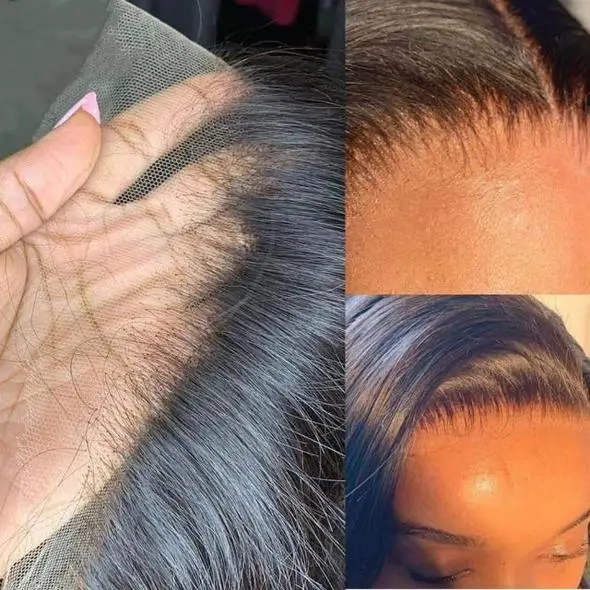 Full Virgin deep wave lace front wig Lace Closure Human Hair Wig Braided hair