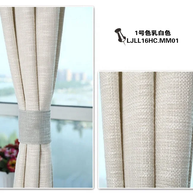 Supplier High Quality luxury Plain Cotton Linen Curtains for Windows thick nice grommet curtain panel
