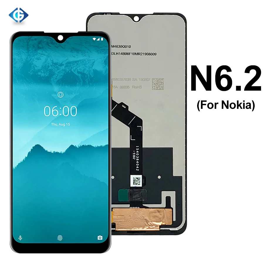Original Pantalla Complete for Nokia 6.2 LCD with Touch Screen Assembly for Nokia 6.2 Full Display Digitizer Repair Parts