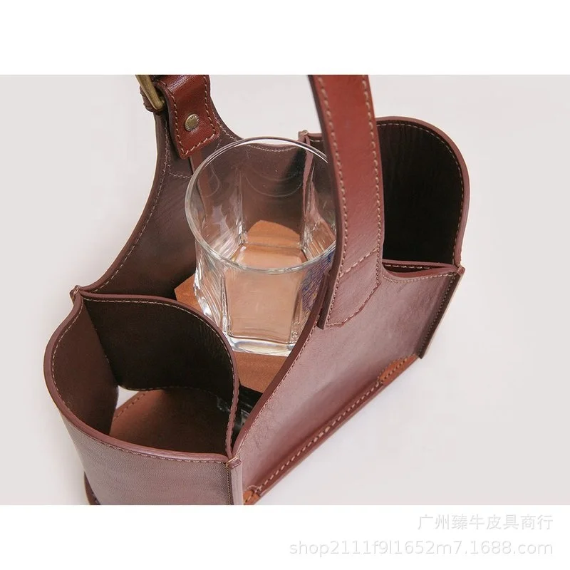 Custom Cocktail Shaker Bar Travel Leather Bartender Set Kit Roll Tool Bag Carriyng Bag