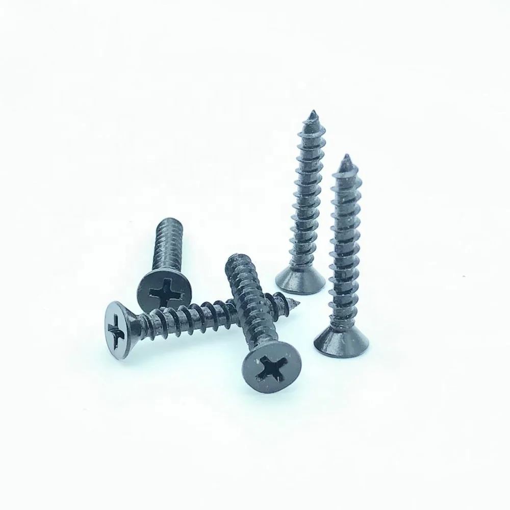 Wholesale Factory Price Black Color With Flat Head Oval Head Wood Screws