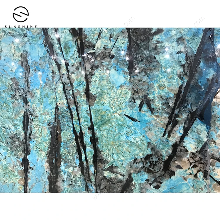 Luxury Natural Rare Blue Danube Marble Stone Slab for TV Background