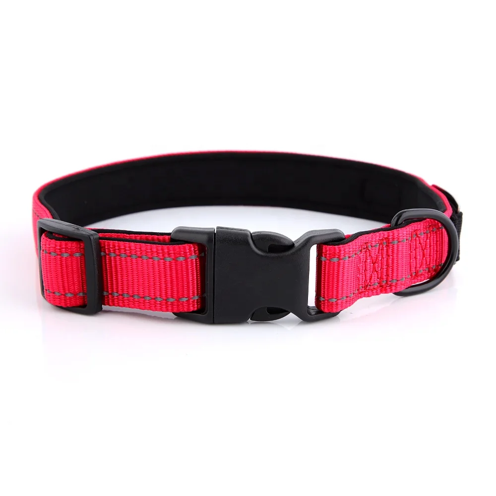 Padded Dog Collar Wholesale Factory High Quality Reflective Nylon Adjustable Soft Neoprene Manufacturer Personalized RIBBONS