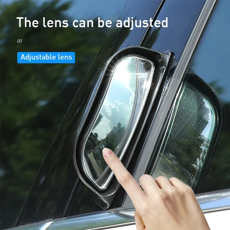Car Side View B Pillar Backseat Passenger Side Mirror Blind Spot Mirror for Left-Hand Drive Use