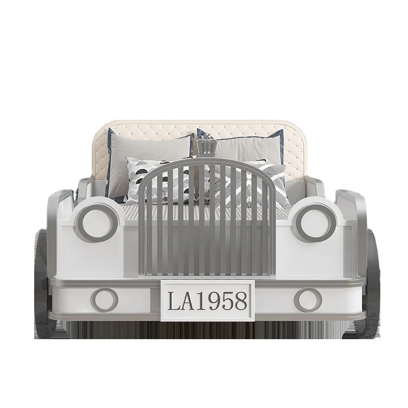 Customized wood children beds with safety fence girls boys kids car beds car design bed