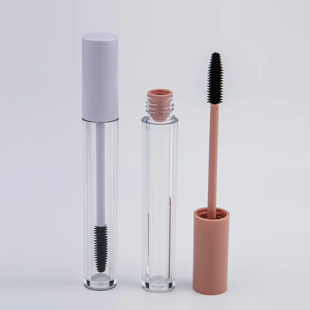 
Round make up packaging plastic empty clear mascara tube with wand 